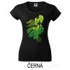 Černé Dámské tričko hlubší výstřih Kapka rosy pro kolibříka