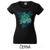 Černé Dámské tričko hlubší výstřih Monstera nejen v pokoji