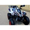 Mini new ATV 125cc biela – dynamický pohľad na športový dizajn a terénne pneumatiky