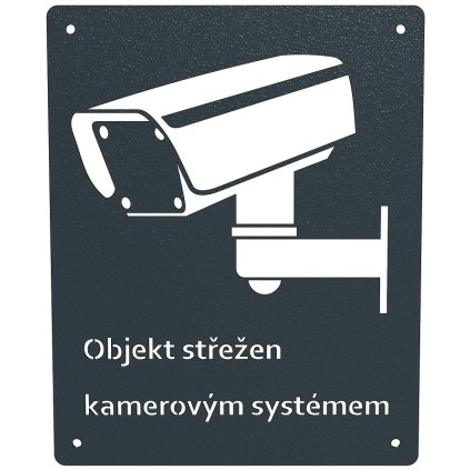 informační cedule objekt střežen kamerovým systémem