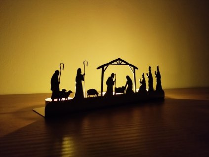 Vánoční betlém - kovový stojan na svíčky