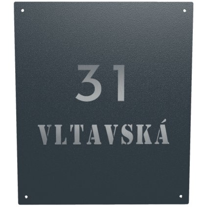 lakované číslo vzor 12 antracit