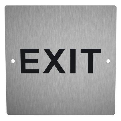 piktogram exit s černým podkladem