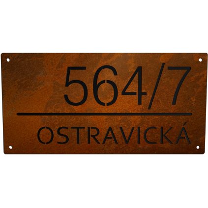 corten 5c domovní cedule s podlepem