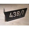 Domovní číslo tabulka lakovaná 7 (Ohyb Na levé straně od čísla, Velikost 10 x 24 x 7(ohyb) cm  (M))