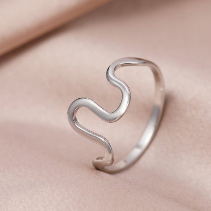 Prsten - Onso vlnitý , stříbrná ocel