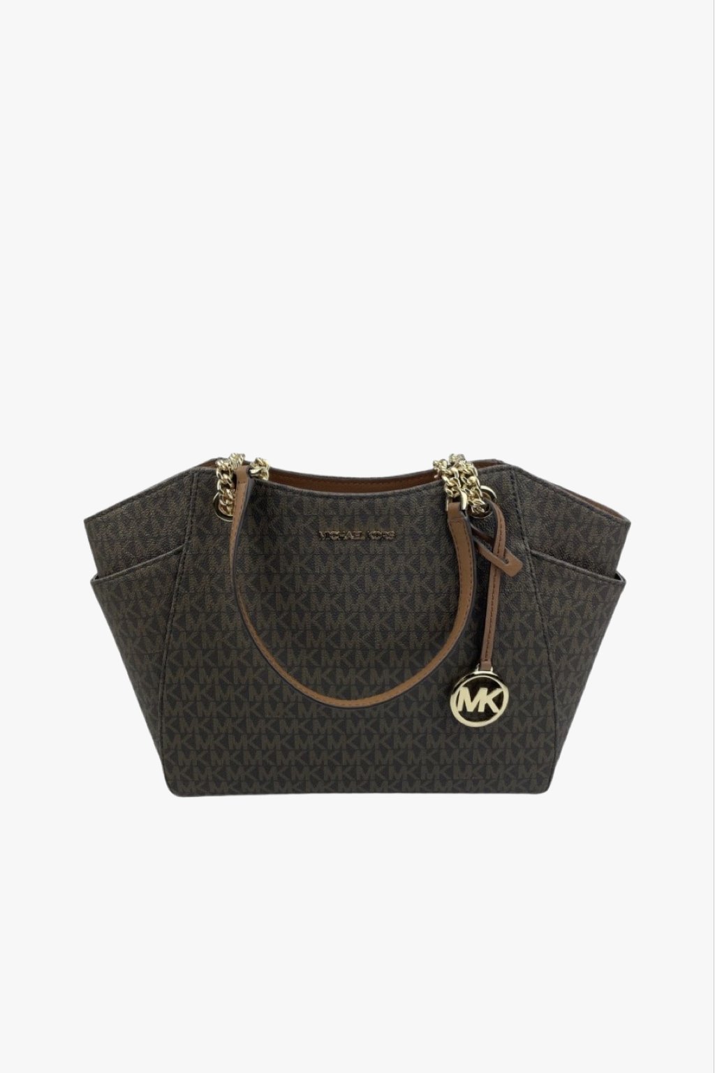 Michael Kors Jet Set Travel Large Chain Shoulder Tote brown