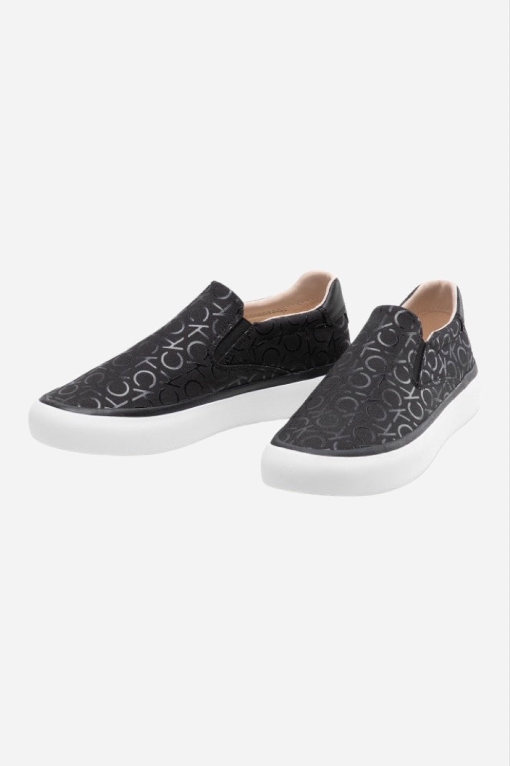 Calvin Klein VULC canvas mono dámské slip on tenisky černé - Style-IT