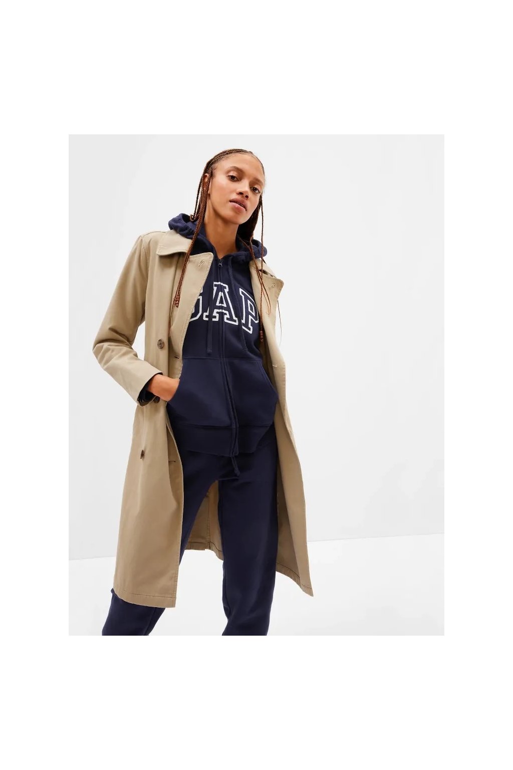 GAP HERITAGE Full Zip Hoodie dámská mikina námořnicky modrá