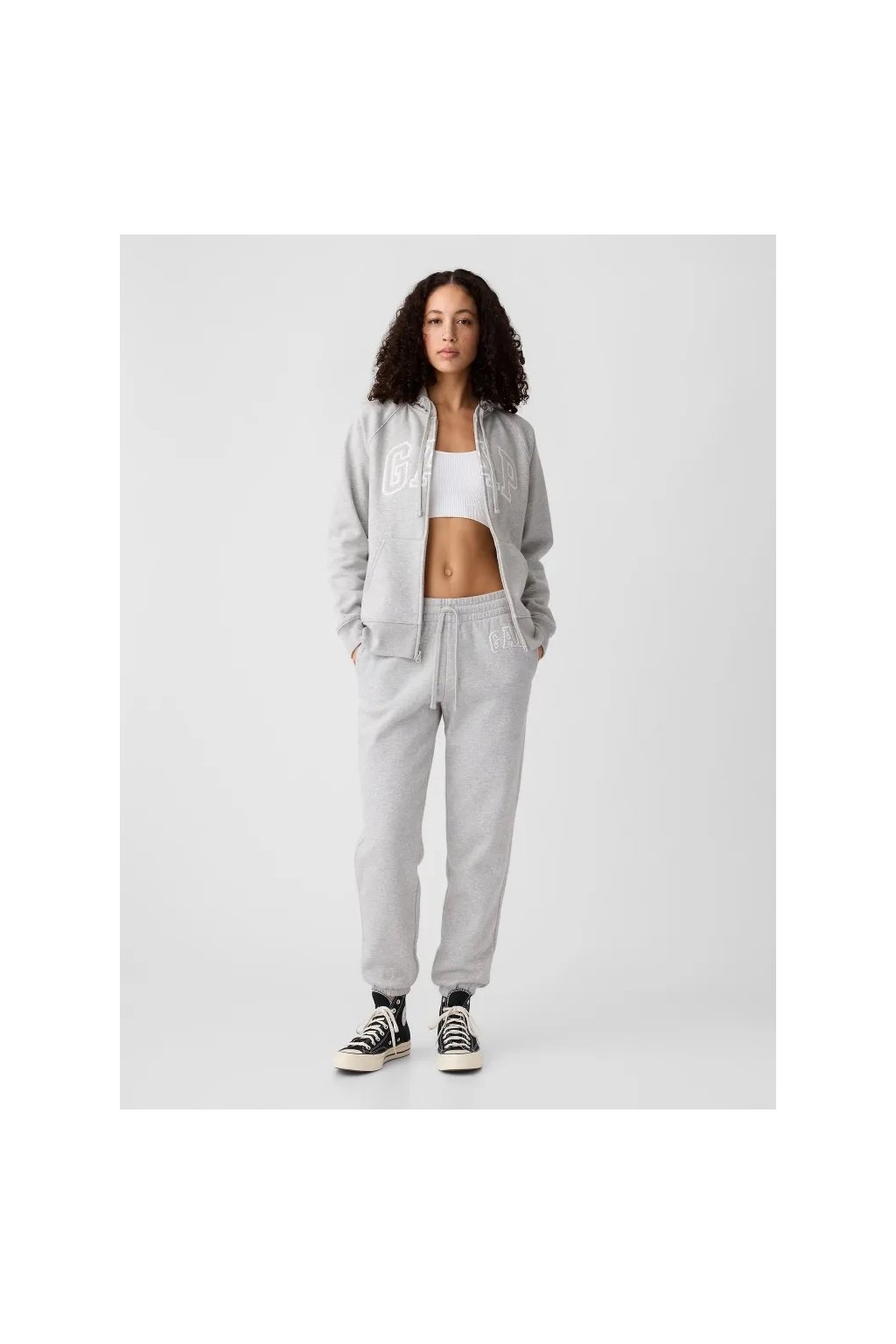 GAP HERITAGE Full Zip Hoodie dámská mikina šedá