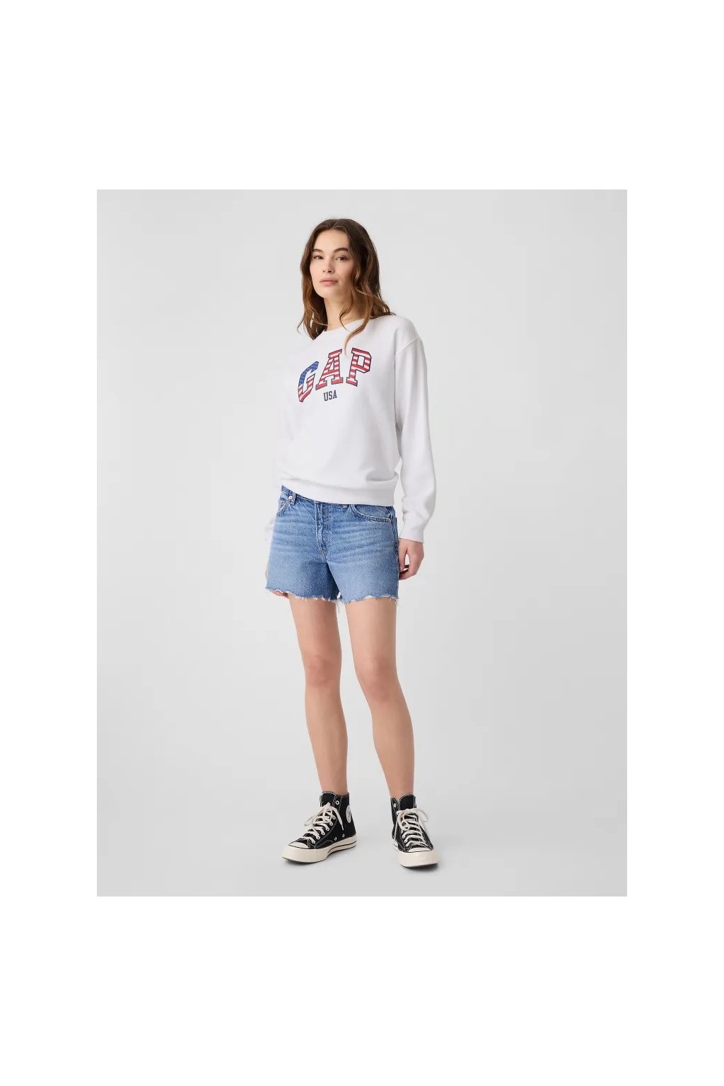 GAP HERITAGE Crewneck dámská mikina bílá