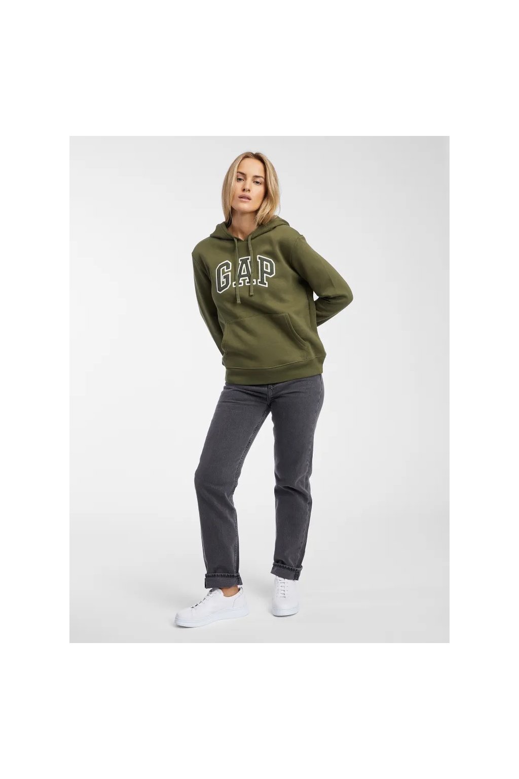 GAP HERITAGE Pullover Hoodie dámská mikina zelená