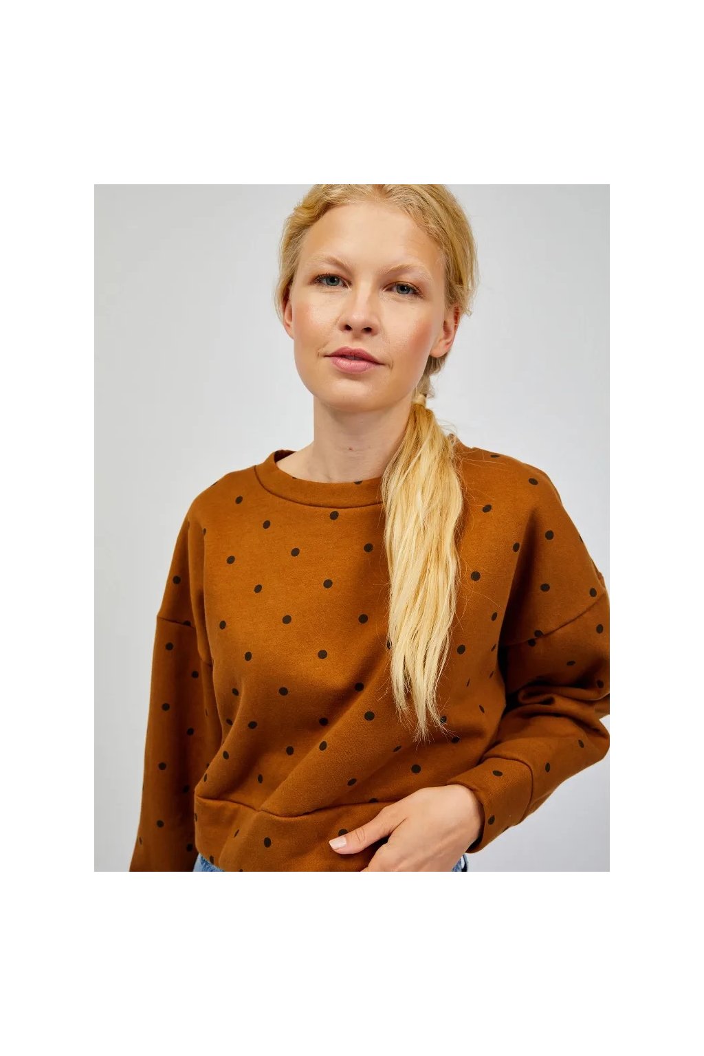 GAP Mikina crop vintage soft hnědá