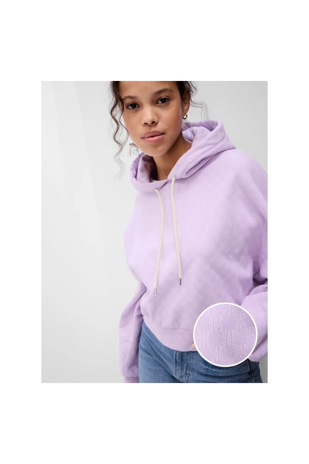 GAP Mikina vintage soft crop logo fialová