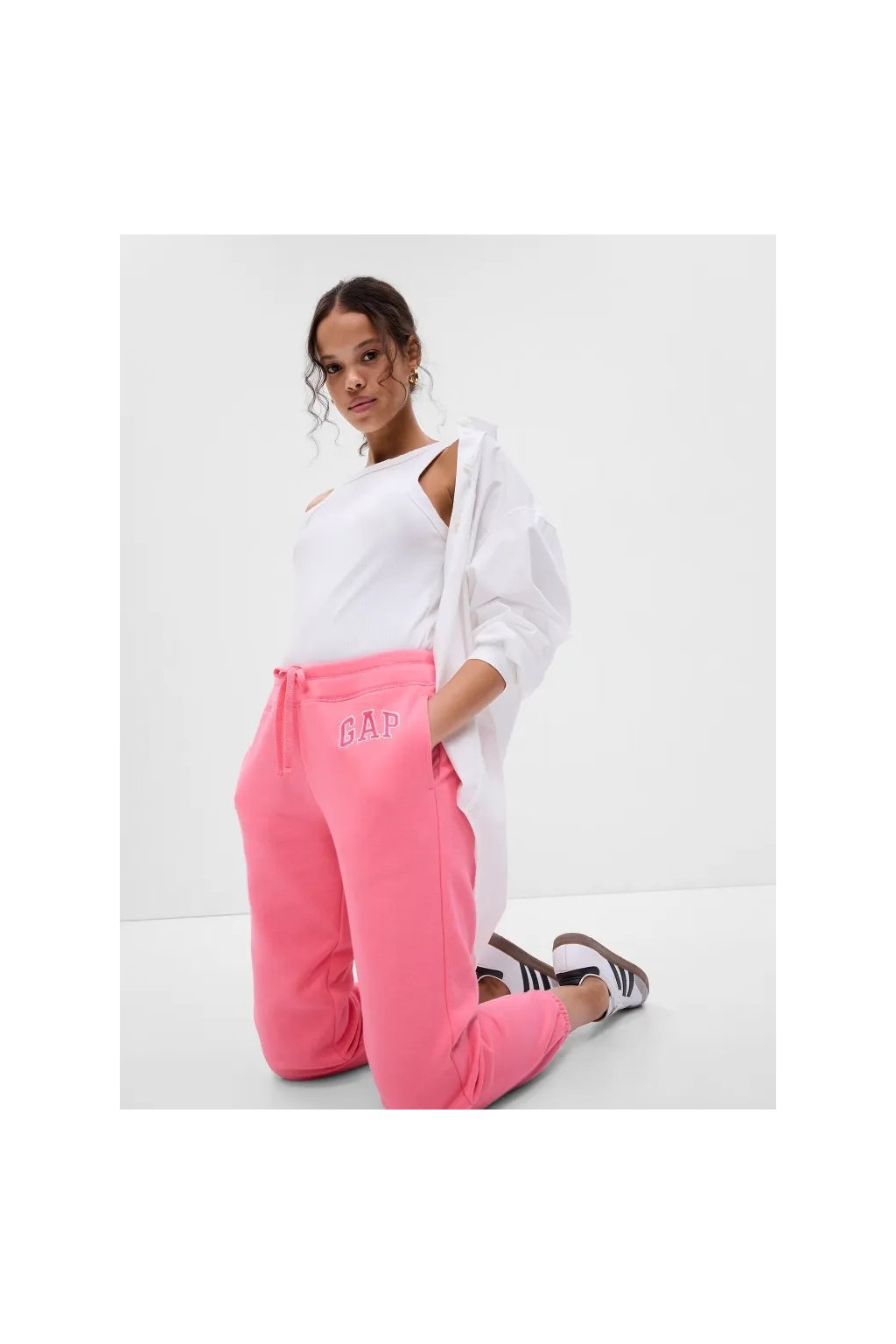 GAP HERITAGE Jogger regular dámské tepláky růžová