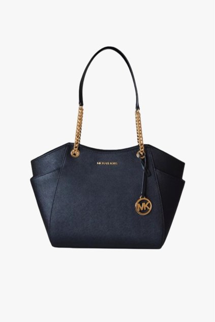 Michael Kors Jet Set Travel Large Chain Shoulder Tote kožená dámská kabelka černá