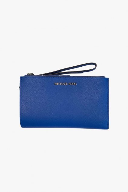 Michael Kors Jet Set Travel double Zip Wristlet kožená dámská peněženka zářivě modrá style it.cz