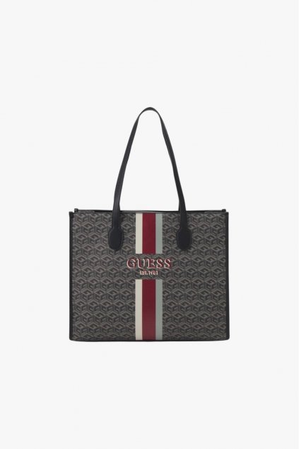 Guess SILVANA TOTE CHARCOAL LOGO shopper kabelka černá style-it-cz