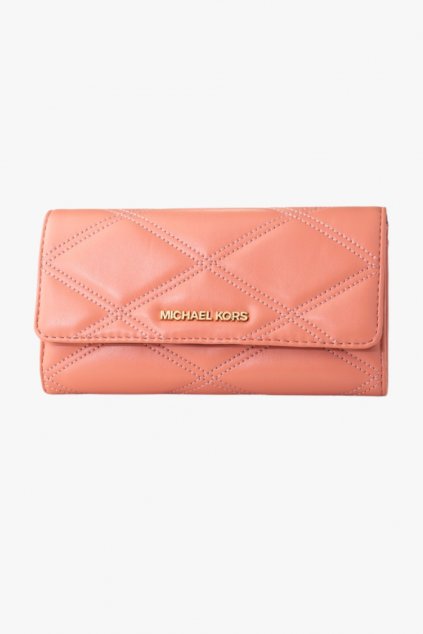 Michael Kors Jet set travel large trifold long wallet meruňková peněženka třídílná style-it.cz