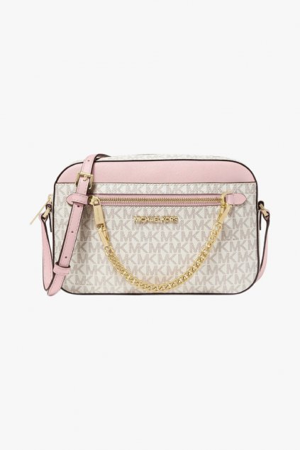 Michael Kors Jet set item crossbody chain vanilla monogram pink dámská kabelka style-it.cz