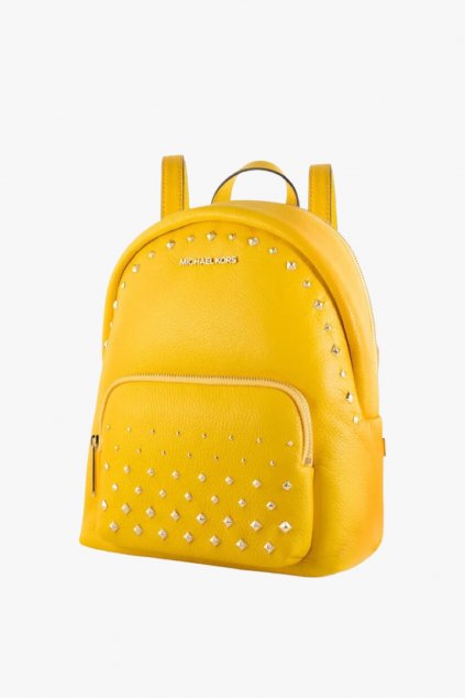 Luxusní dámský batoh ERIN, značky Michal Kors - model 35T0GERB6L, posetý zlatými cvočky v barvě citrus yellow. Velmi žádaný a oblíbený model, kde se luxus snoubí s praktičností kůže kožený leather pebbled style-it