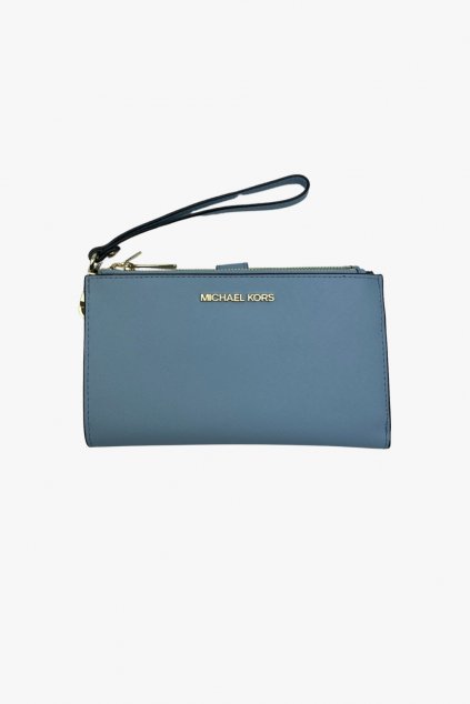 Michael Kors Adele Smartphone kožená peněženka bledě modrá zlaté kování style-it