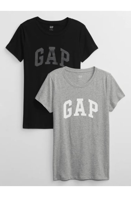 GAP FRANCHISE CLASSIC TEE PACK set dámských triček s krátkým rukávem černá šedá