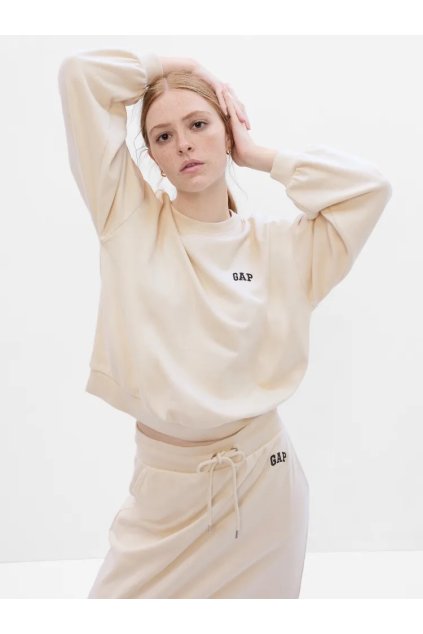 GAP Oversize mikina s logem béžová (Velikost L)