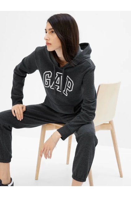 GAP HERITAGE Pullover Hoodie dámská mikina tmavě šedá