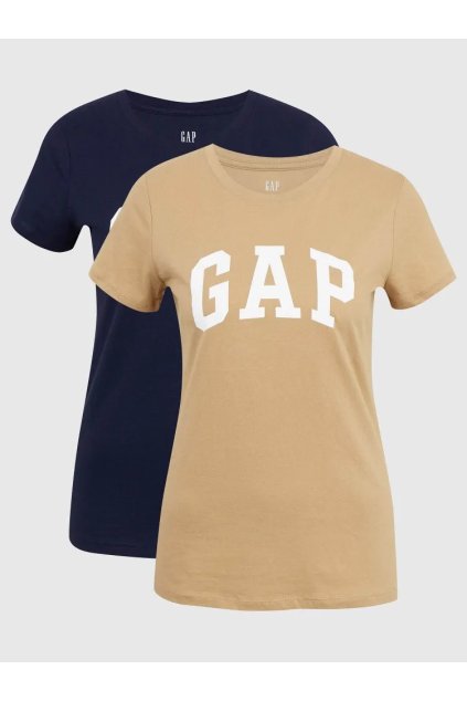 GAP FRANCHISE CLASSIC TEE PACK set dámských triček s krátkým rukávem hnědá modrá