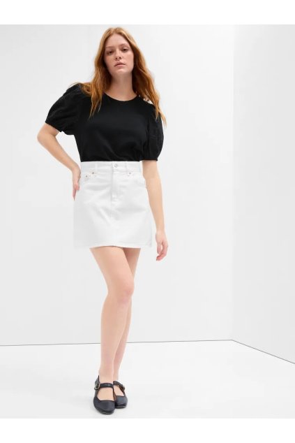 GAP Tričko s krajkovými rukávy černá (Velikost XXS)