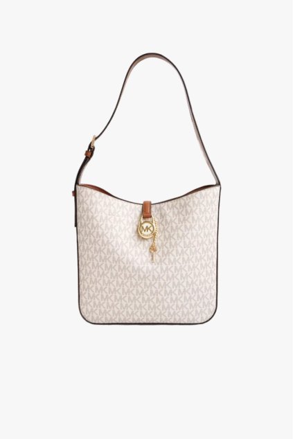 Michael Kors LYRA small bucket shoulder vanilla monogram dámská kabelka
