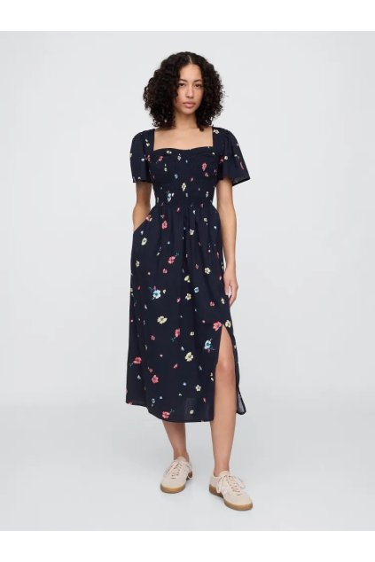 GAP Midi šaty s kapsami tmavě modrá (Velikost L)