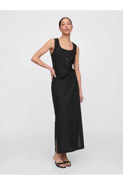 GAP Lněná vesta černá (Velikost L)