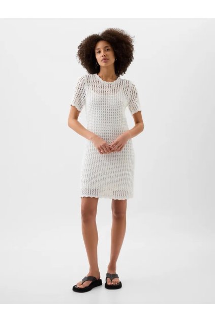 GAP Háčkované mini šaty bílá (Velikost L)