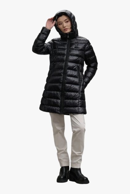 Blauer ADELAIDE dlouhá nylonová bunda černá