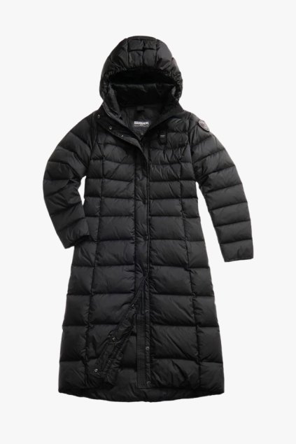 Blauer ANITA dlouhá dámská prošívaná péřová bunda s voděodpudivou úpravou černá