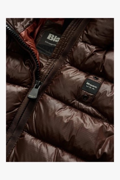 Blauer ADELAIDE dlouhá nylonová bunda hnědá