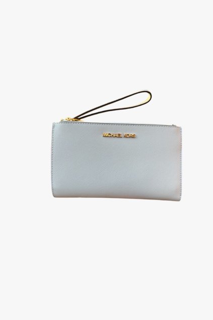 Michael Kors Adele Smartphone kožená peněženka vista blue zlaté kování