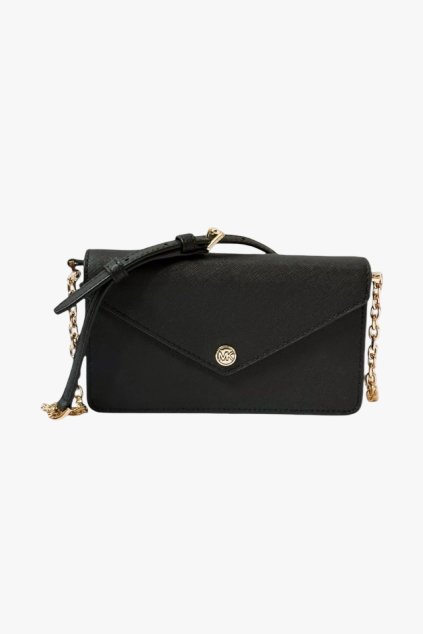 Michael Kors JST ENVELOPE small leather crossbody flap clutch dámská kabelka černá