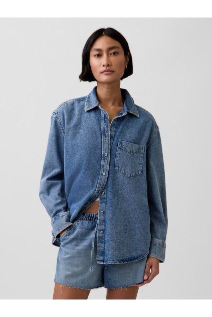 Džínová oversize košile UltraSoft (Velikost XL)