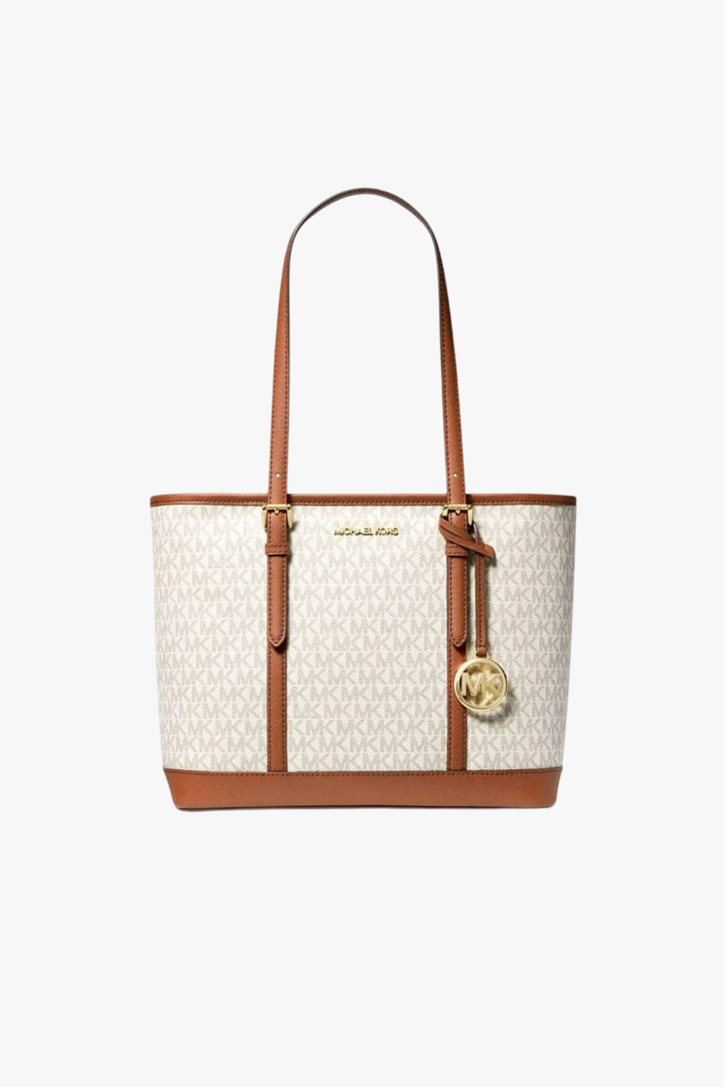 Michael Kors Jet Set Travel SM TZ Shldr Tote vanilla monogram dámská kabelka