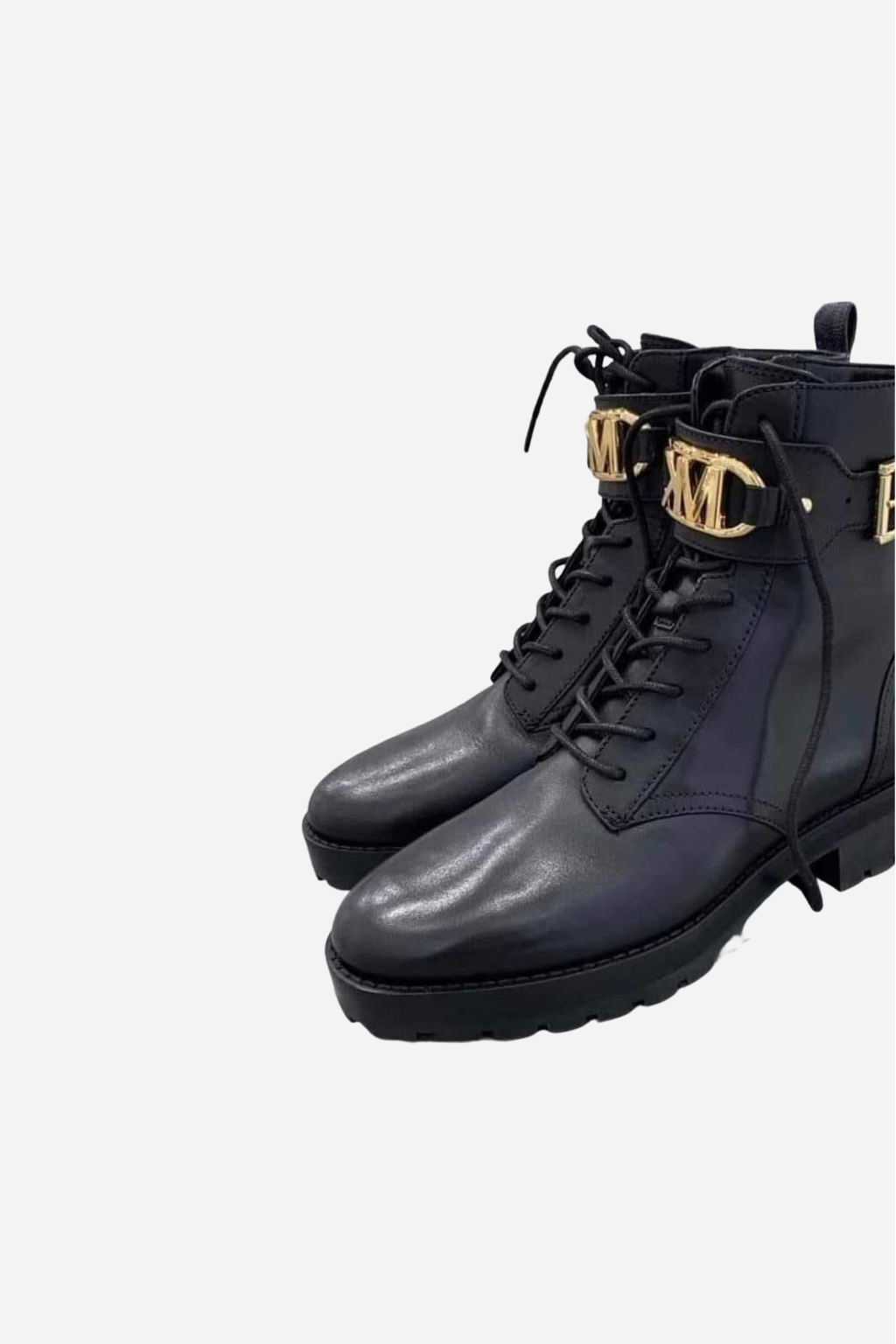 Michael Kors KINCAID Leather Combat Boot Black kotníkové boty černé Velikost: 41