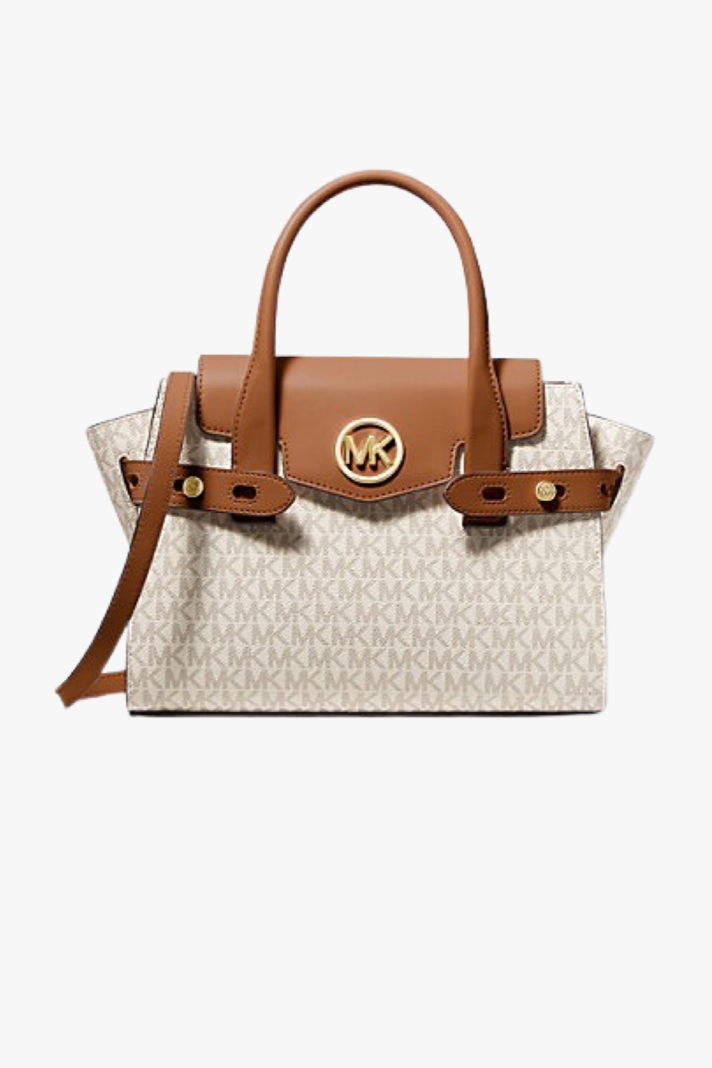 Michael Kors CARMEN medium flap messenger satchel bag vanilla monogram dámská kabelka