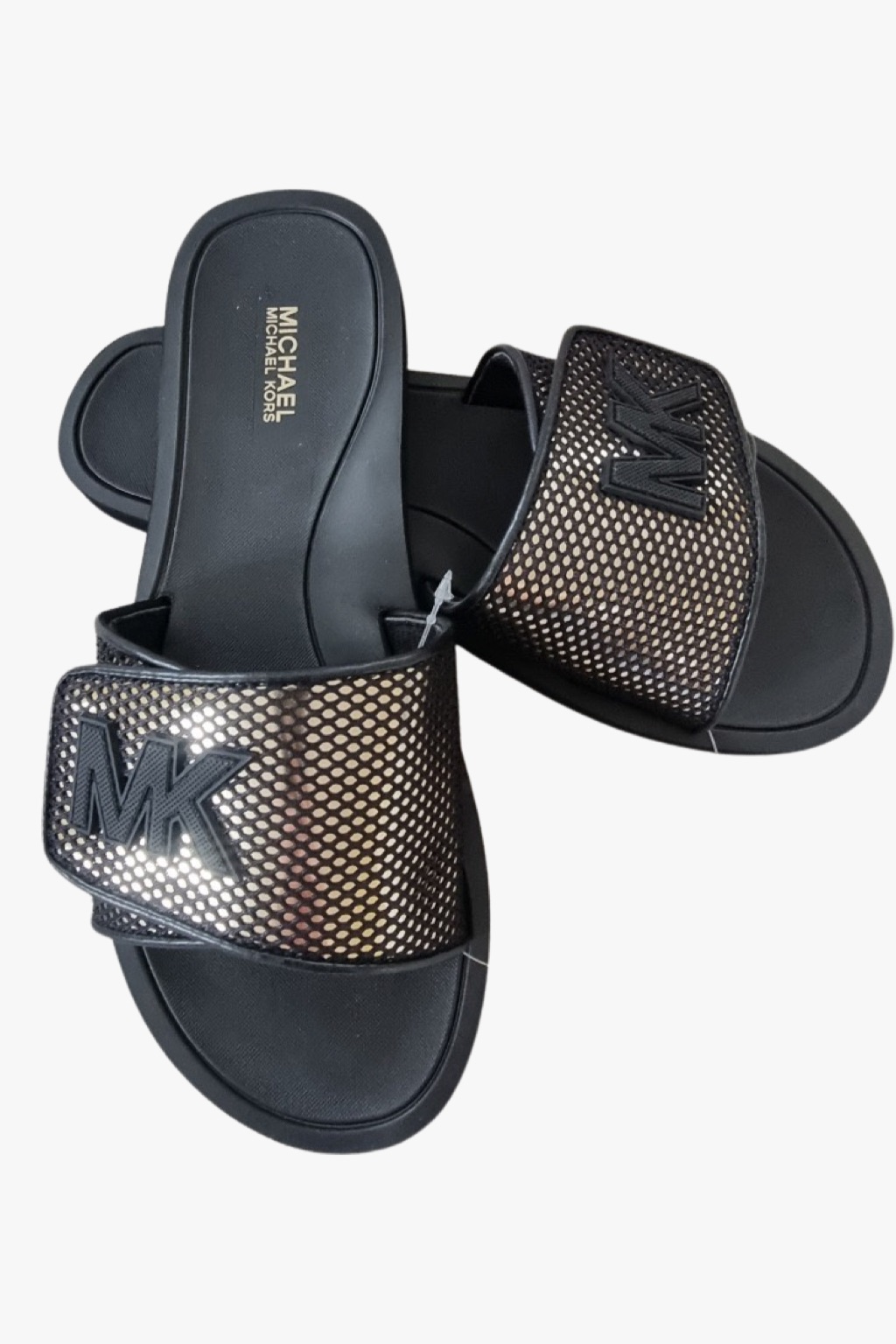 Michael Kors Palmer slide black gold dámské pantofle Velikost: 38