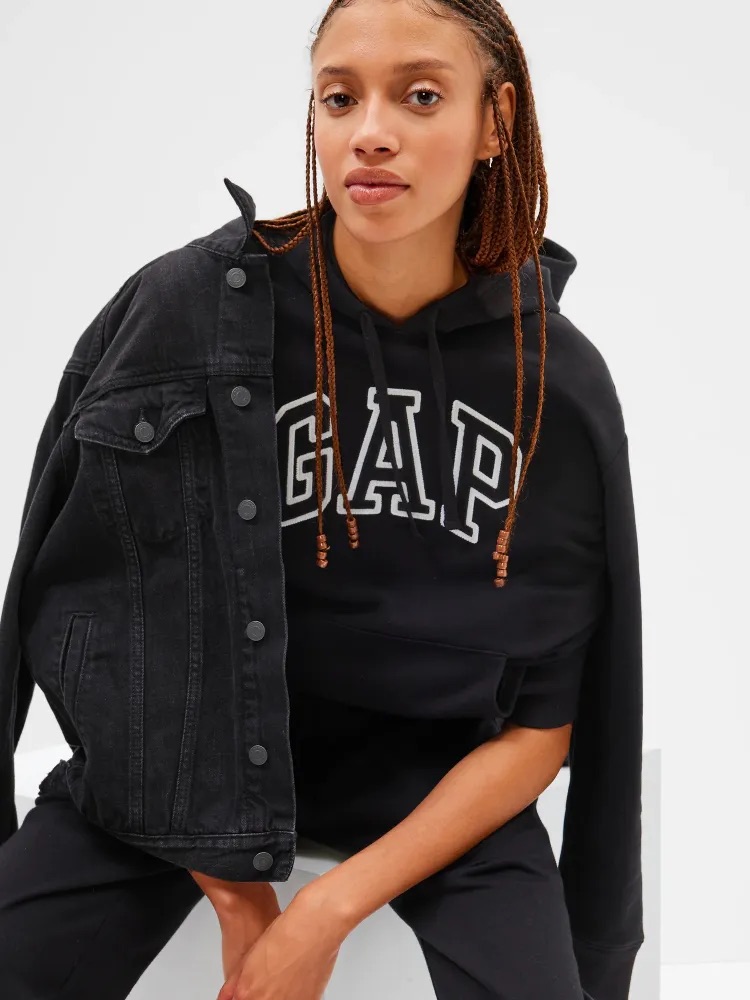 GAP HERITAGE Pullover Hoodie dámská mikina černá Velikost: XS