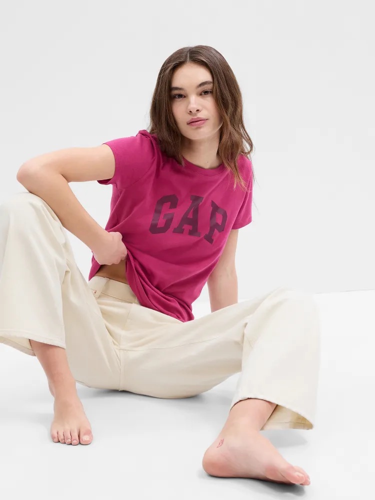 GAP SS CLASSIC TEE dámské tričko s krátkým rukávem tmavě růžová Velikost: XXS