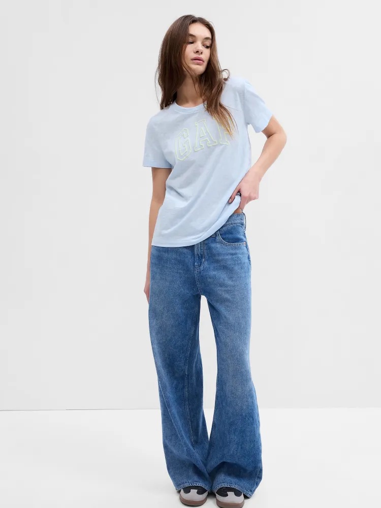 GAP LOGO CLASSIC TEE dámské tričko s krátkým rukávem modrá Velikost: XXS