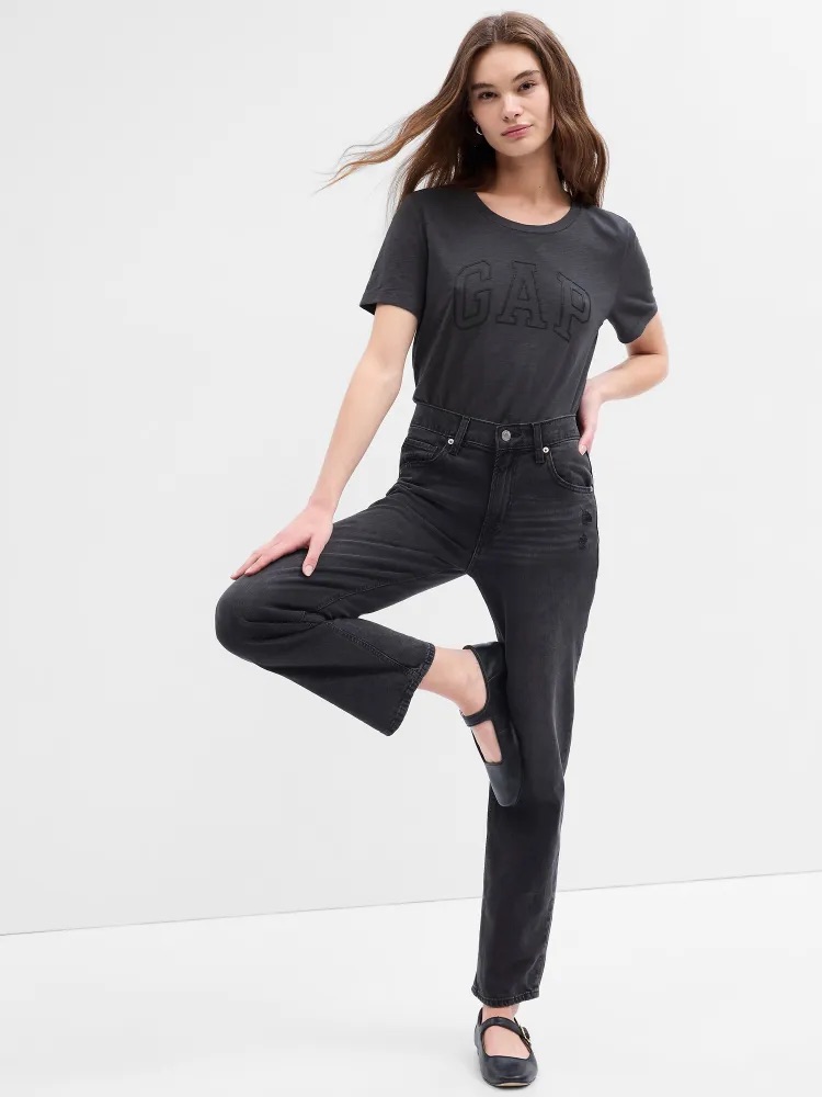 GAP LOGO CLASSIC TEE dámské tričko s krátkým rukávem tmavě šedá Velikost: XS