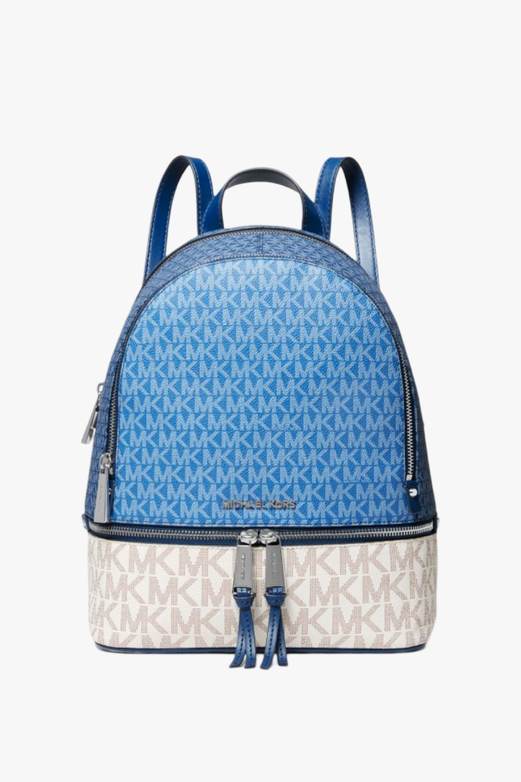 Levně Michael Kors RHEA MD backpack color block blue monogram dámský batoh
